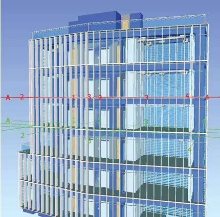 Facade model with structural grids