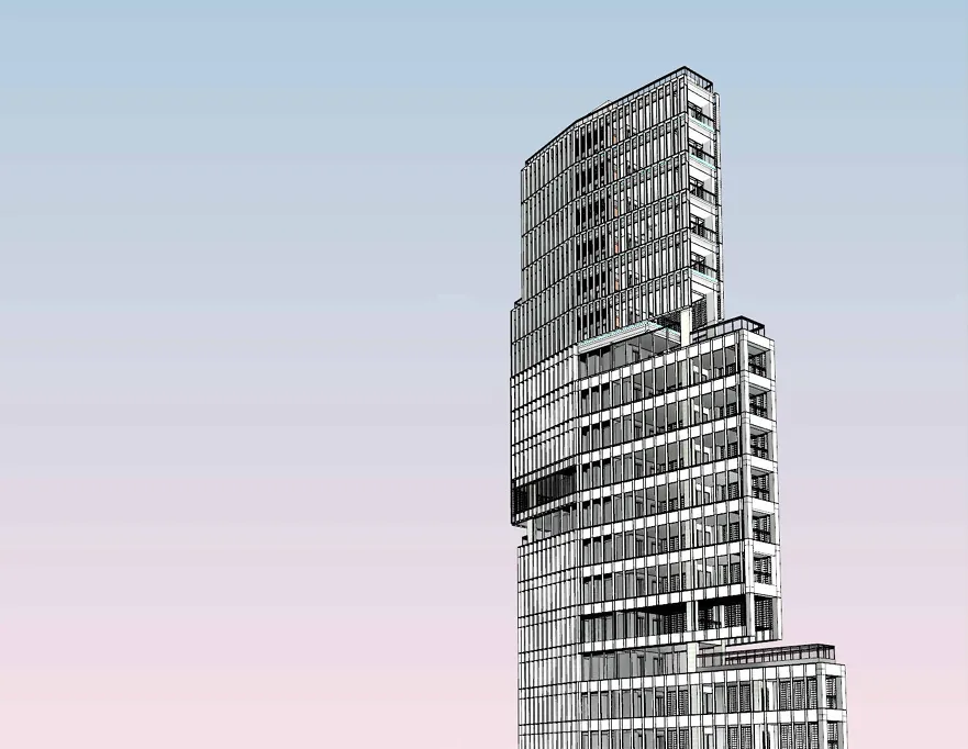 Tower massing model