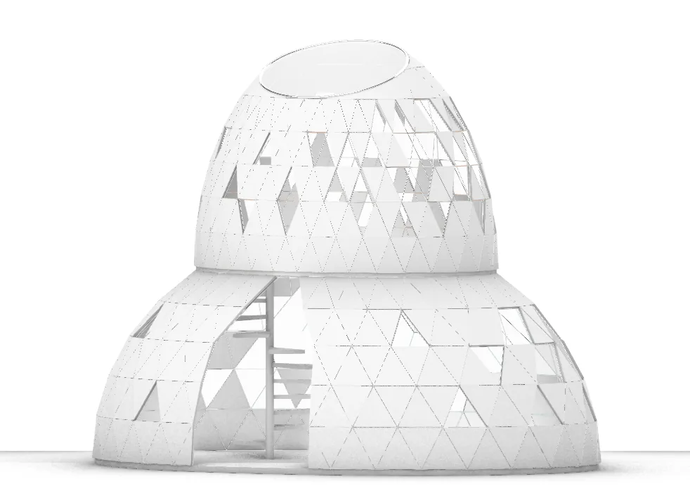 Tower unit — two-tier dome study model